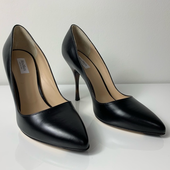 NEW MAX MARA STRESA Black Leather Pumps - Picture 3 of 8